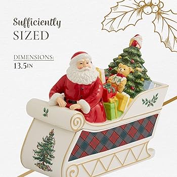 スポード クッキー ジャー クリスマスツリー Spode Christmas Tree Figural Santa with Tree Cookie Jar
